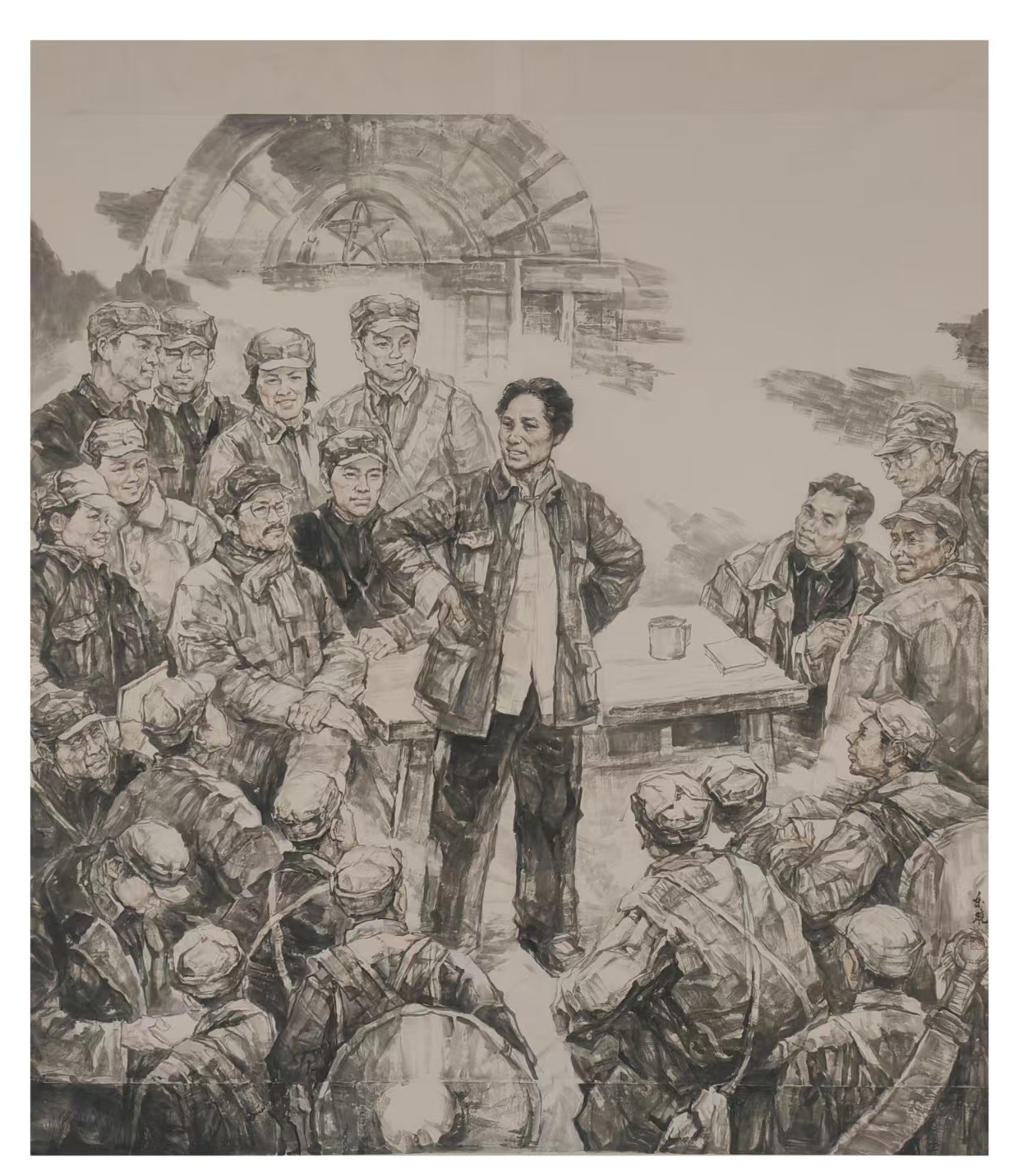 1.作品名称：红色年代   国画   作者：罗东晓.jpg